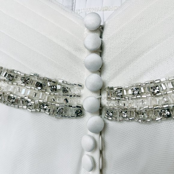 A-line wedding dress with English netting and beaded waist - Picture 11 of 15